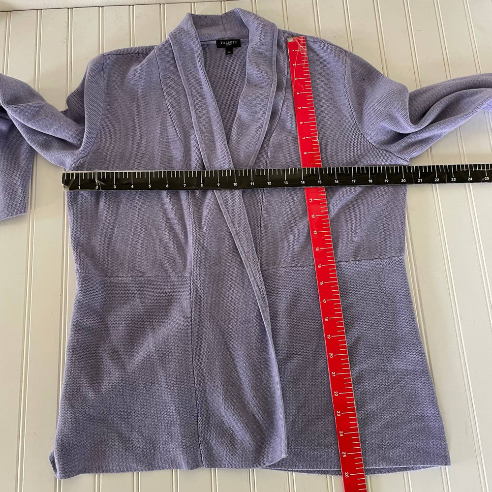 Talbots Lilac L Petite Open Cardigan - Picture 7 of 9